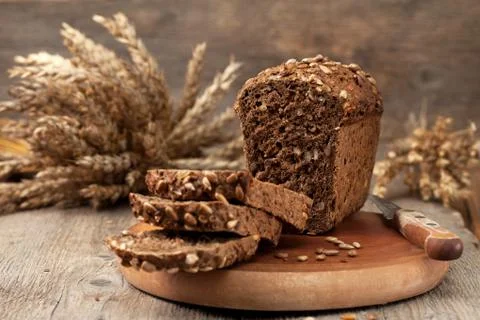 Bread with seeds Stock Photos