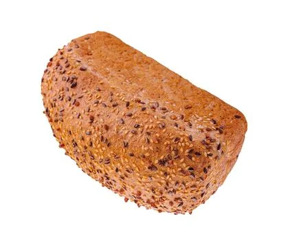 Bread with seeds on a white background Stock Photos