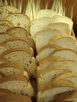The bread is served. Stock Photos