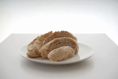 Bread served on a white table. Stock Photos