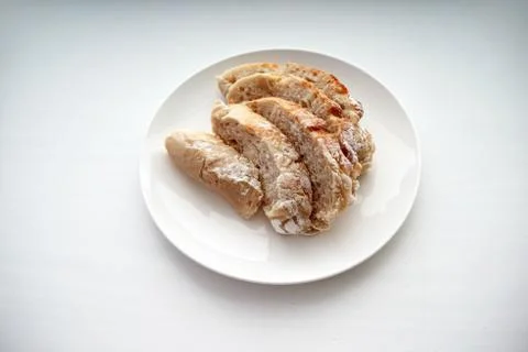 Bread served on a white table. Stock Photos