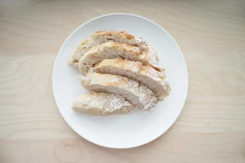 Bread served on a white table. Stock Photos