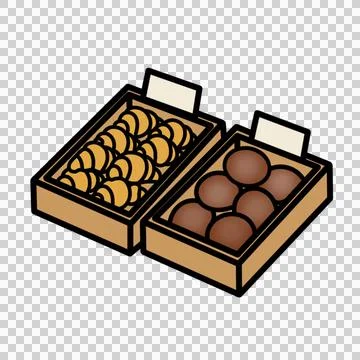 Bread Served On A Wooden Tray Stock Illustration