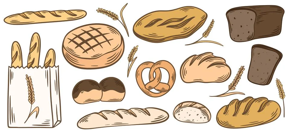 Bread set Stock Illustration