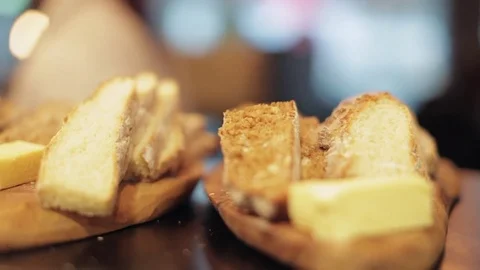 Bread Sharing Platter Stock Footage 77034216