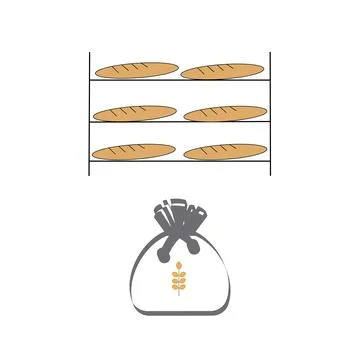 Bread on shelves Stock Illustration