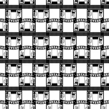Bread shop pattern seamless vector Stock Illustration