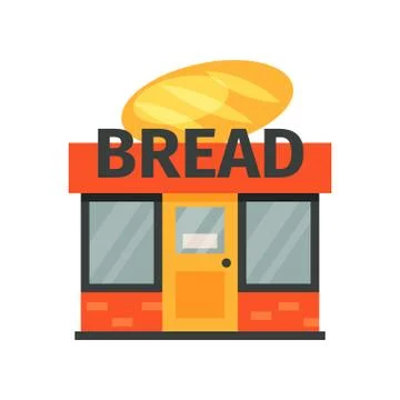 Bread shop, stage of bread production process on a white background Stock Illustration