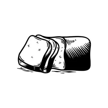 Bread silhouette illustration hand drawn Illustrazione stock