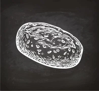 Bread sketch on chalkboard 스톡 일러스트