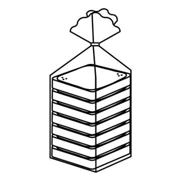 Bread slice bag icon Stock Illustration