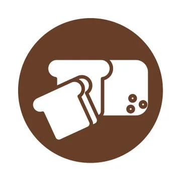 Bread slice block style icon Stock Illustration