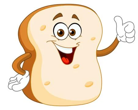 Bread slice cartoon Stock Illustration