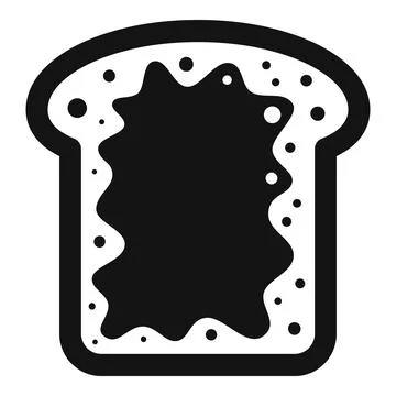 Bread slice covered with chocolate cream minimalist icon 스톡 일러스트