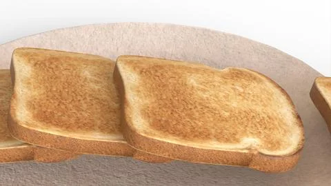 Bread slice drop reverse in plate Illustrazione stock