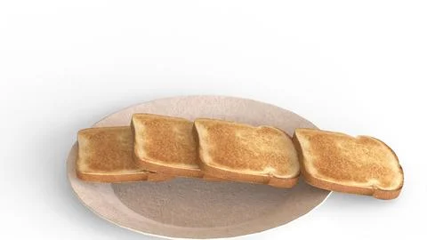 Bread slice drop reverse in plate Illustrazione stock