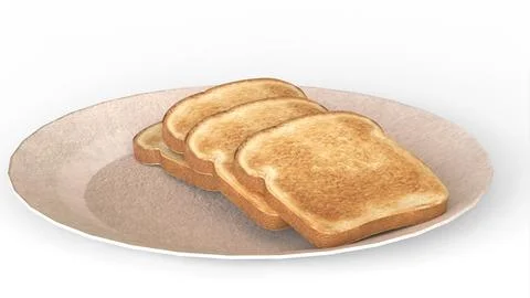 Bread slice drop reverse in plate 스톡 일러스트