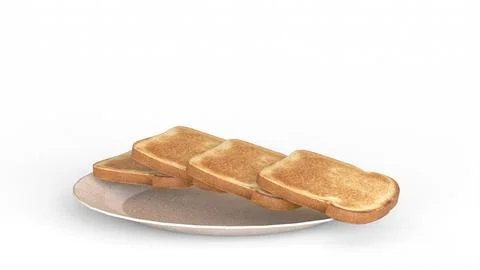 Bread slice drop reverse in plate Stock Illustration