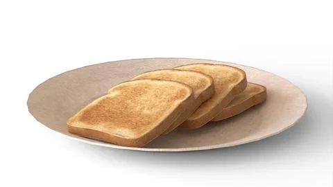 Bread slice drop reverse in plate Illustrazione stock