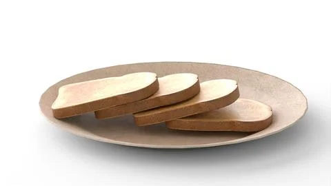 Bread slice drop reverse in plate Stock Illustration