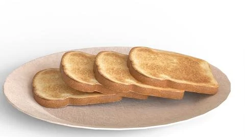 Bread slice drop reverse in plate Stock Illustration