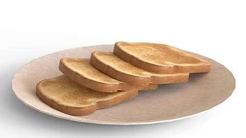 Bread slice drop reverse in plate Illustrazione stock