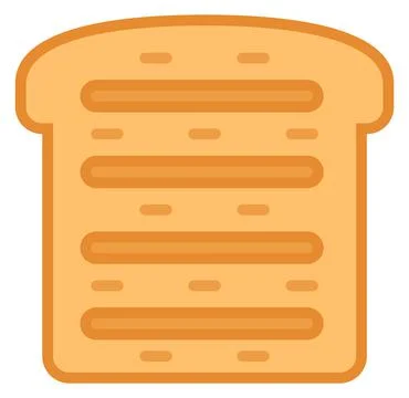 Bread slice flat icon. Toast top view Illustrazione stock