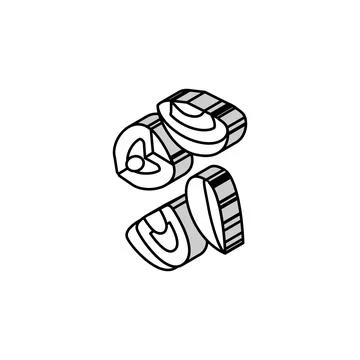 Bread slice food cut isometric icon vector illustration Illustrazione stock