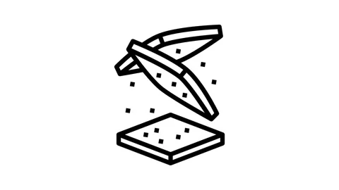 Bread slice food cut line icon animation Stock Footage 224388280