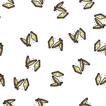 Bread slice food cut vector seamless pattern Illustrazione stock