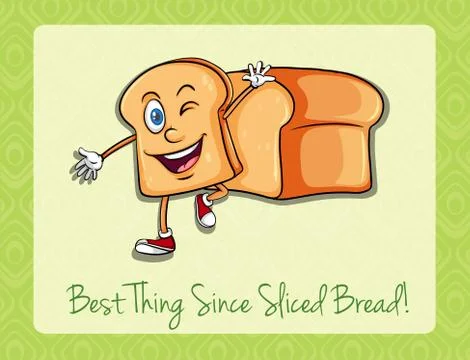 Bread slice with happy face Illustrazione stock