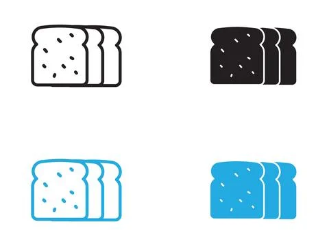 Bread slice icon black and white vector outline sign 스톡 일러스트