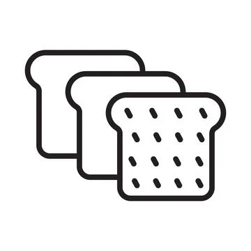 Bread slice icon Black line art vector logo 스톡 일러스트