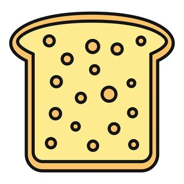 Bread slice icon representing breakfast bakery food Stockillustratie