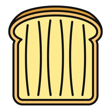 Bread slice icon representing breakfast bakery food Stock Illustration