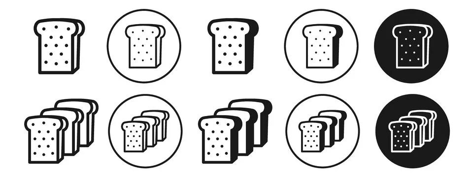 Bread slice icon vector set collection for web 스톡 일러스트