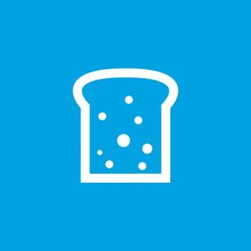 Bread slice icon, white Illustrazione stock