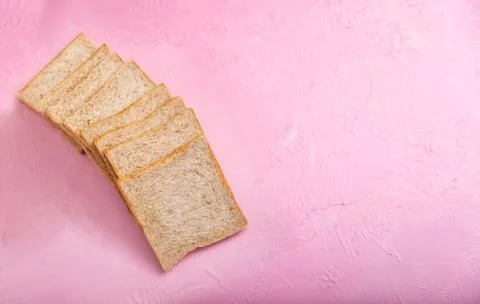 Bread slice isolated on color background Stock Photos