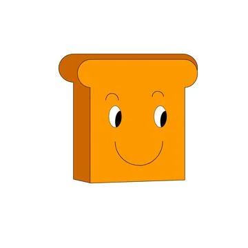 Bread of slice isolated on white background. Food concept. Stock Illustration