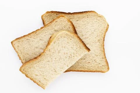 Bread slice isolated on white background. Stock Photos