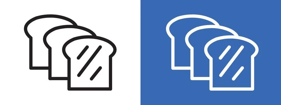 Bread slice logo sign set vector outline 스톡 일러스트