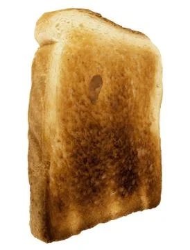 Bread slice - single baked toast close-up - isolated on white Stock Photos