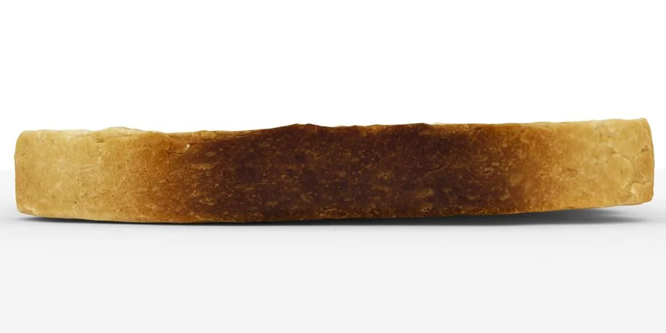 Bread slice - single toast crust close-up - isolated on white Stock Photos