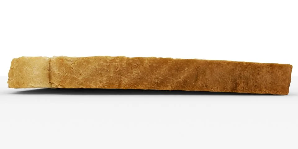 Bread slice - single toast crust close-up - isolated on white Stock Photos
