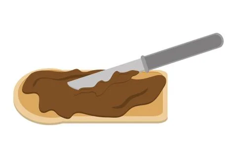 Bread slice with spread icon Illustrazione stock
