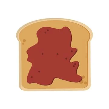 Bread slice with spread icon Illustrazione stock