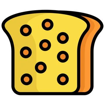 Bread slice vector outline colored icon. Modern colored outline symbols. Co.. 스톡 일러스트