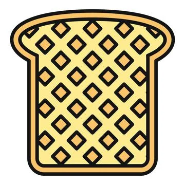 Bread slice waffle pattern outline vector illustration 库存插图