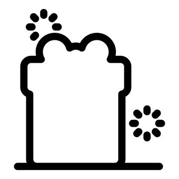 Bread slice with yeast fermenting, rising dough, baking process icon Stock Illustration