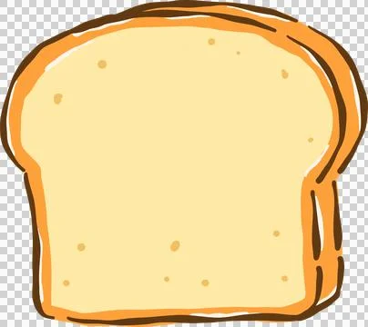 Bread sliced cartoon hand drawn Stock Illustration